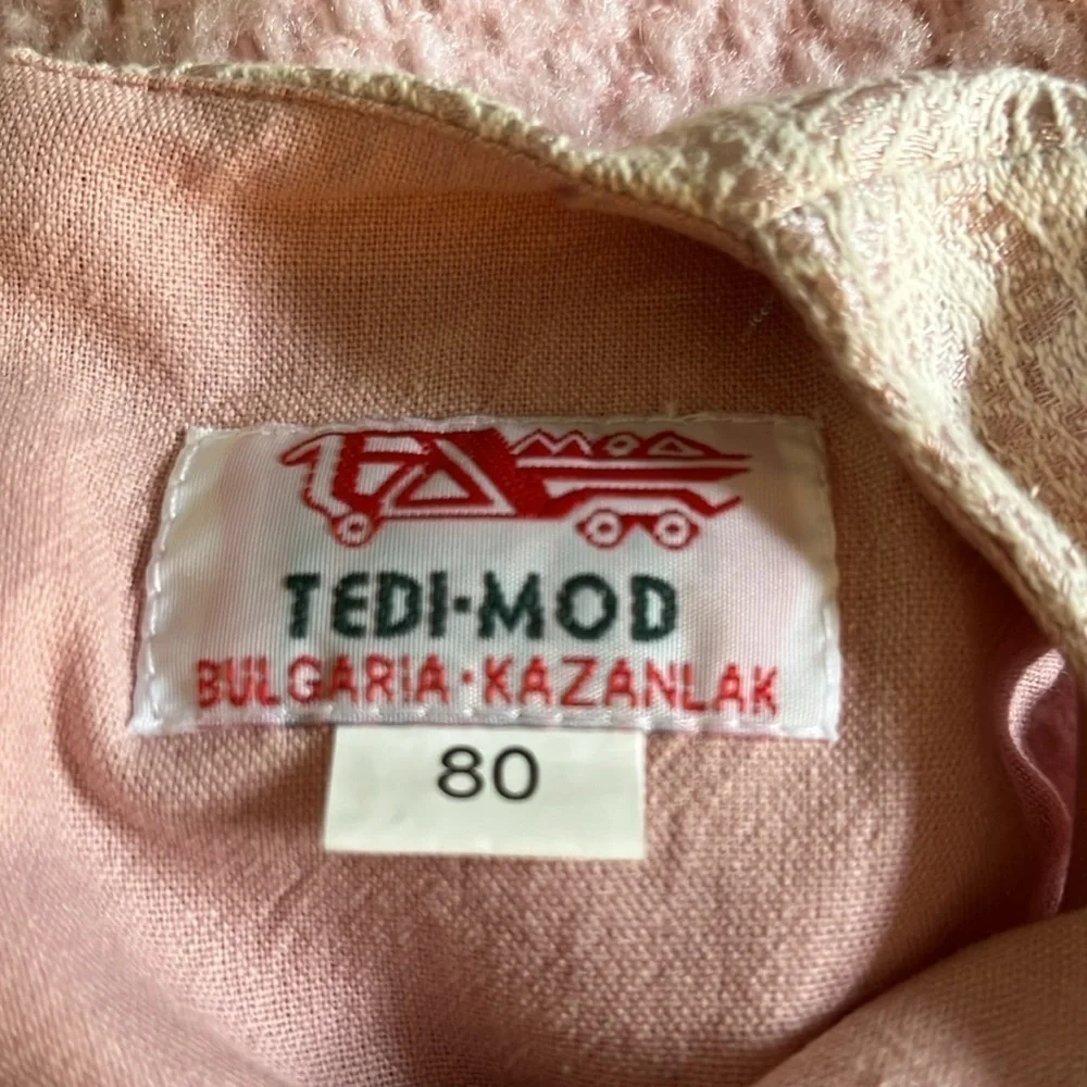 Tedi-Mod baby’s dressy sleeveless dress. Mauve with mauve lace overlay. 12 month